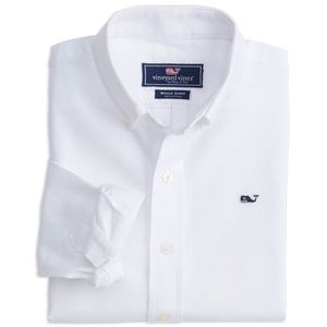 Vineyard Vines Boys Classic Whale Shirt White